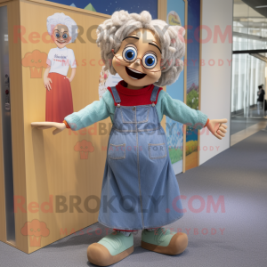 nan Champagne mascot costume character dressed with Mom Jeans and Bracelets