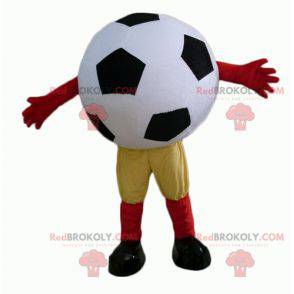 Mascotte de ballon de foot géant noir et blanc - Redbrokoly.com