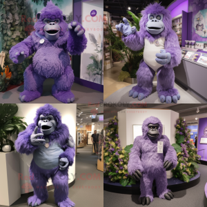 Lavendel Gorilla maskot...