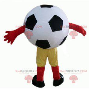 Mascotte de ballon de foot géant noir et blanc - Redbrokoly.com