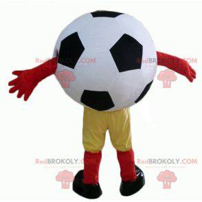 Černá a bílá obří fotbalový míč maskot - Redbrokoly.com