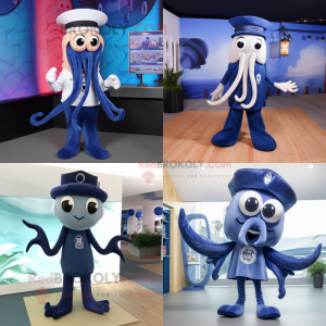 Navy Squid maskot kostume...