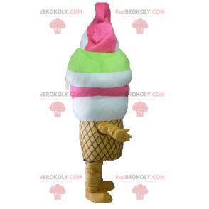 Mascota gigante de helado italiano. Mascota de cono gigante -