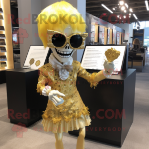 Gold Undead maskot kostume...