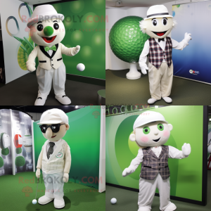 nan Golf ball mascot costume character dressed with Waistcoat and Ties