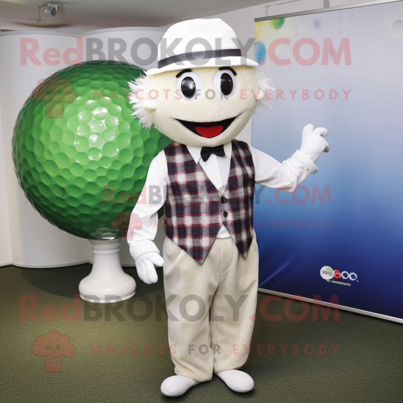 nan Golf ball mascot costume character dressed with Waistcoat and Ties