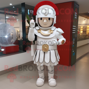 White roman soldier mascot costume character dressed with Shift Dress and Handbags