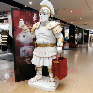 White roman soldier mascot costume character dressed with Shift Dress and Handbags