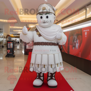 White roman soldier mascot costume character dressed with Shift Dress and Handbags