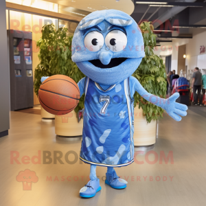 Blå basketball bold maskot...