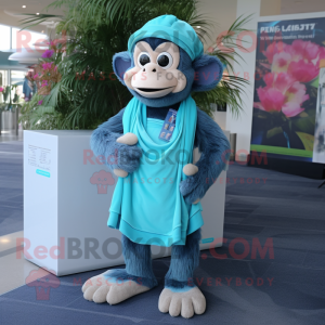 Cyan chimpanse maskot...