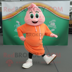 Peach Irish dansesko maskot...