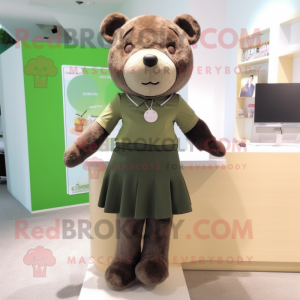 Olive Bear maskot kostyme...