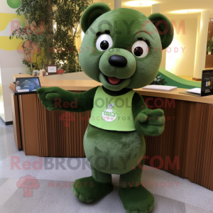 Olive Bear maskot kostume...