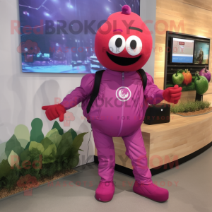 Magenta plomme maskot...