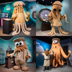 Tan kraken mascotte kostuum...