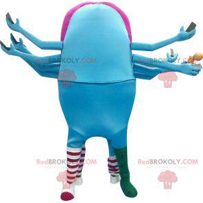 Blue and pink alien mouth mascot - Redbrokoly.com