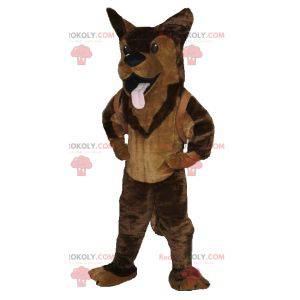 Mascotte de berger allemand de chien marron - Redbrokoly.com