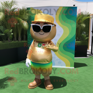 Tan pot of gold mascot...