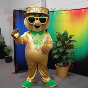 Tan pot of gold mascot...