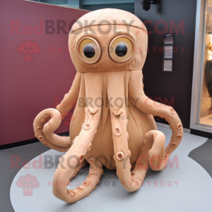 Brauner Oktopus Maskottchen...