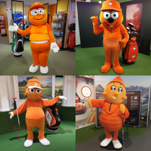 Orange golftaske maskot...