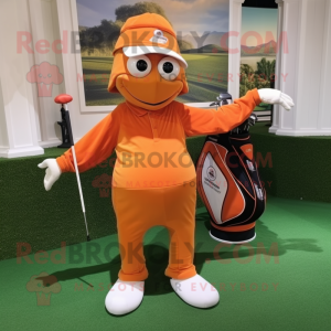 Orange golftaske maskot...