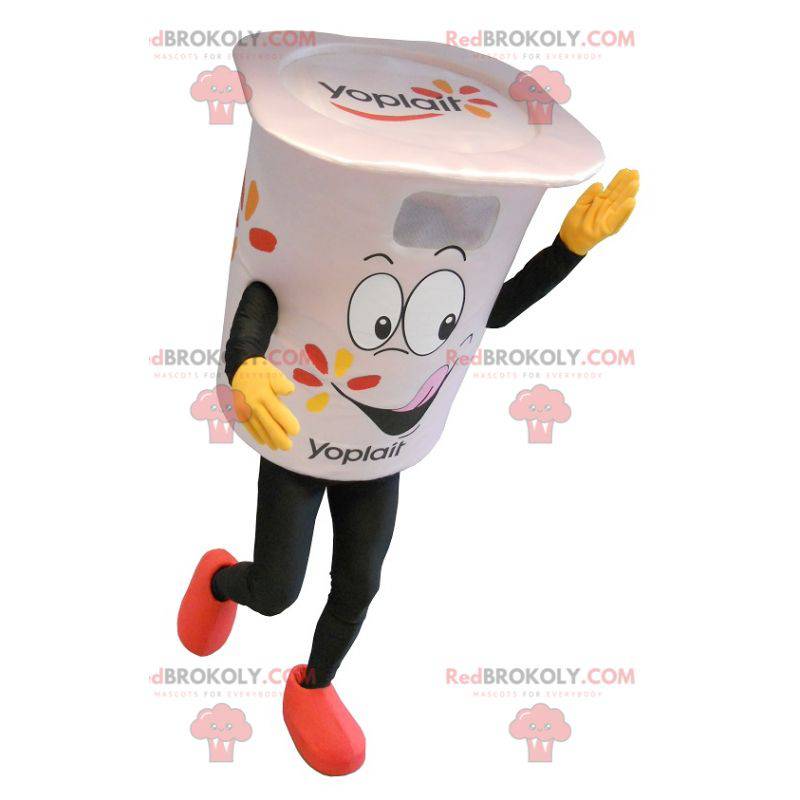 Mascotte gigante del vaso di yogurt bianco - Redbrokoly.com