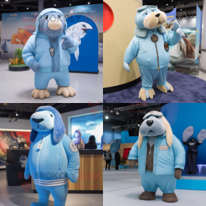 Sky Blue Walrus mascotte...