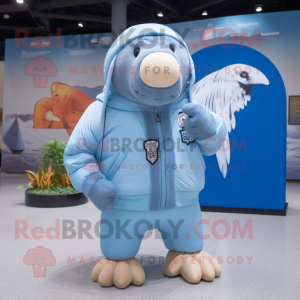 Sky Blue Walrus maskot...