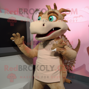 Tan Dragon mascotte kostuum...