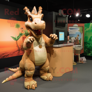 Tan Dragon mascotte kostuum...