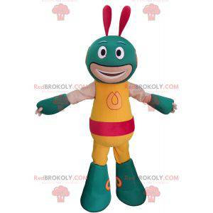 Mascotte robot aliena verde e gialla - Redbrokoly.com