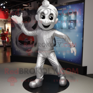Silver Acrobat mascot costume character dressed with Dress and Beanies