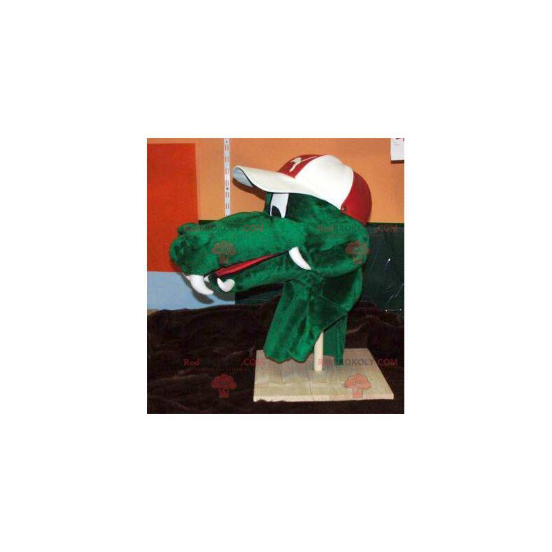 Mascota de cabeza de cocodrilo verde - Redbrokoly.com