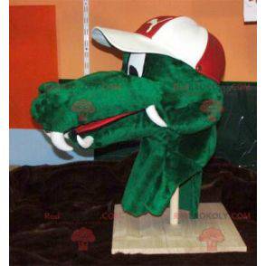 Mascotte de tête de crocodile verte - Redbrokoly.com