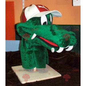 Mascotte de tête de crocodile verte - Redbrokoly.com