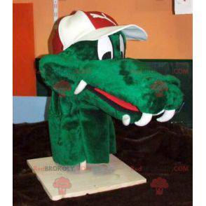 Mascotte de tête de crocodile verte - Redbrokoly.com