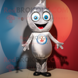 Silver Shakshuka mascot costume character dressed with Playsuit and Watches