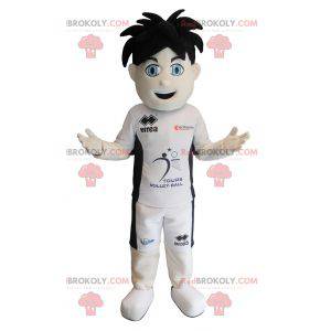 Mascotte ragazzo sportivo con gli occhi azzurri - Redbrokoly.com