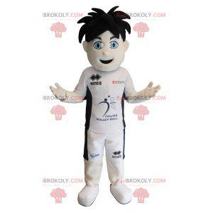 Sporty boy mascot with blue eyes - Redbrokoly.com