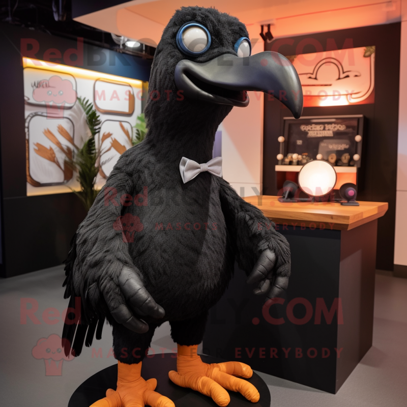 Black dodo bird mascot costume character dressed with Chinos and Cufflinks