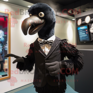 Black dodo bird mascot costume character dressed with Chinos and Cufflinks