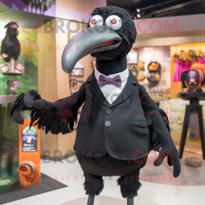 Black dodo bird mascot costume character dressed with Chinos and Cufflinks