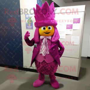 Magenta Aas maskot kostume...