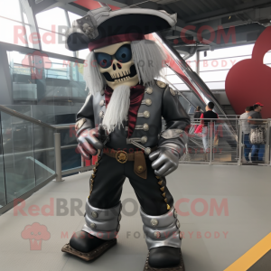 Sølv pirat maskot kostume...