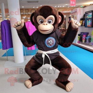 nan Capuchin Monkey mascot costume character dressed with Yoga Pants and Rings