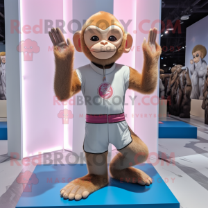 nan Capuchin Monkey mascot costume character dressed with Yoga Pants and Rings
