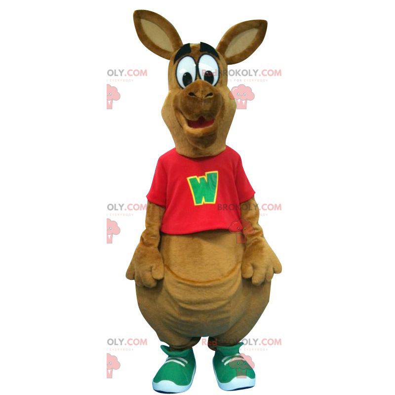 Mascotte grote bruine kangoeroe - Redbrokoly.com