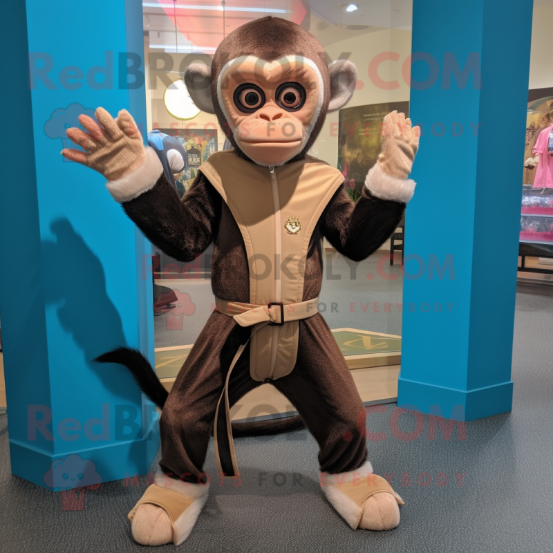 nan Capuchin Monkey mascot costume character dressed with Yoga Pants and Rings